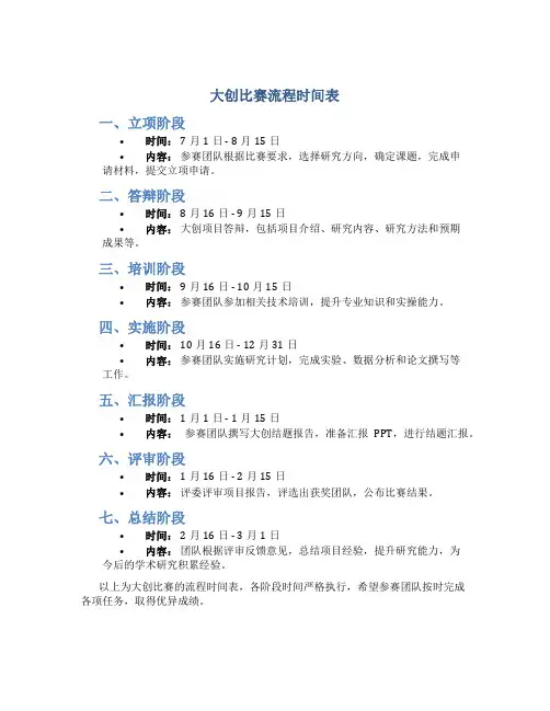 大创比赛流程时间表