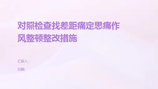对照检查找差距痛定思痛作风整顿整改措施