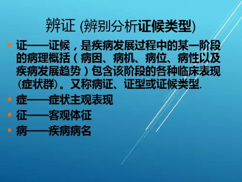 中医护理学八纲辨证PPT课件