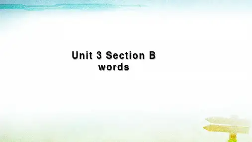 人教版英语九年级上Unit 3Section B 单词讲解