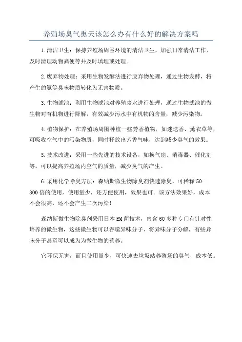 养殖场臭气熏天该怎么办有什么好的解决方案吗