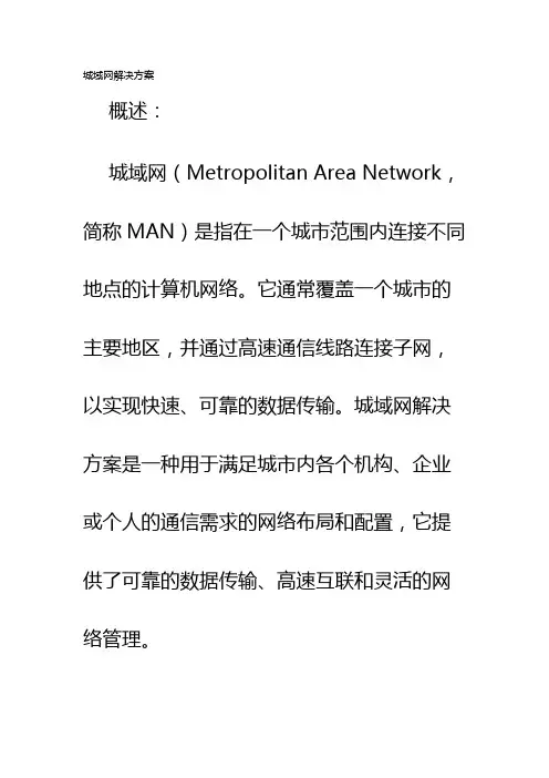 城域网解决方案