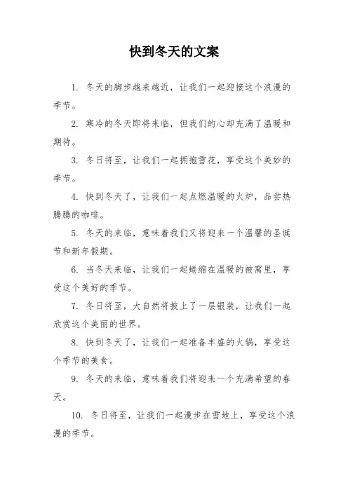 快到冬天的文案