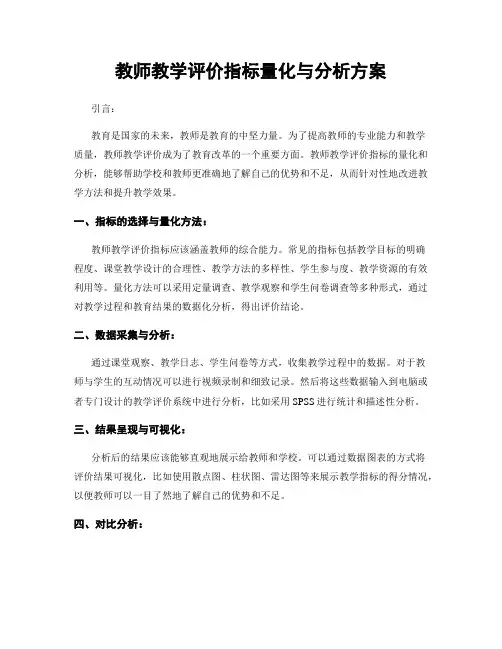 教师教学评价指标量化与分析方案