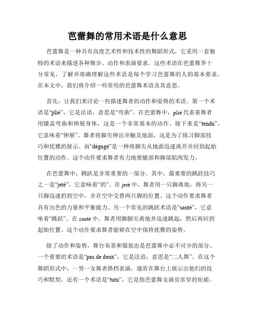 芭蕾舞的常用术语是什么意思