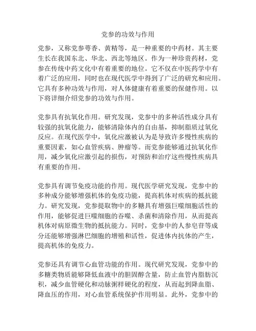 党参的功效与作用