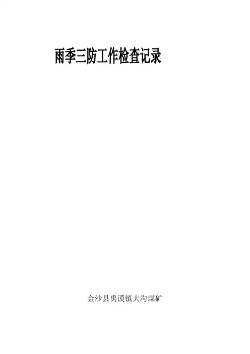 雨季三防工作检查记录