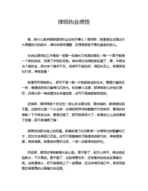 律师执业感悟