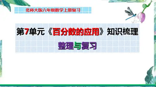 北师大版六年级数学上册第七单元《百分数的应用》知识梳理(整理与复习课件)