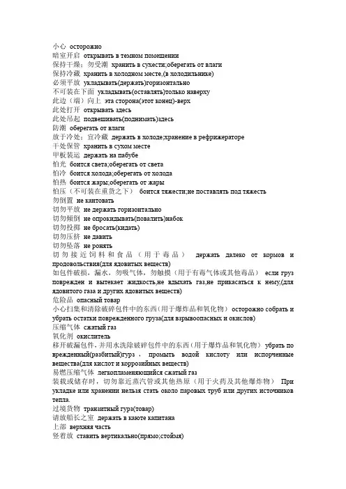 货物装箱标志