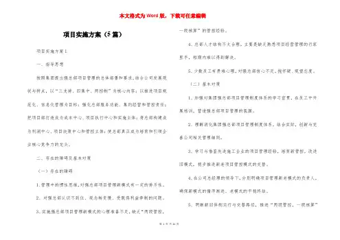 项目实施方案（5篇）