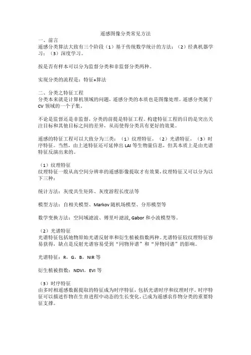 遥感图像分类常见方法