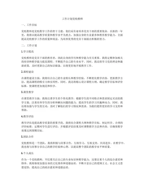 工作计划党校教师