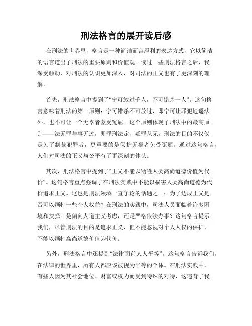 刑法格言的展开读后感