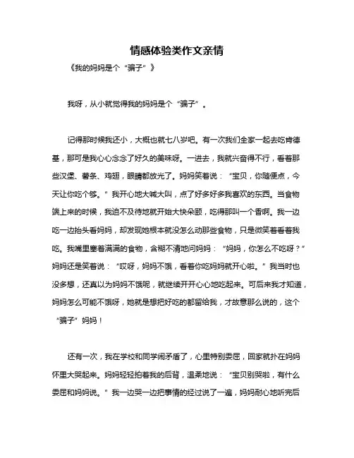 情感体验类作文亲情