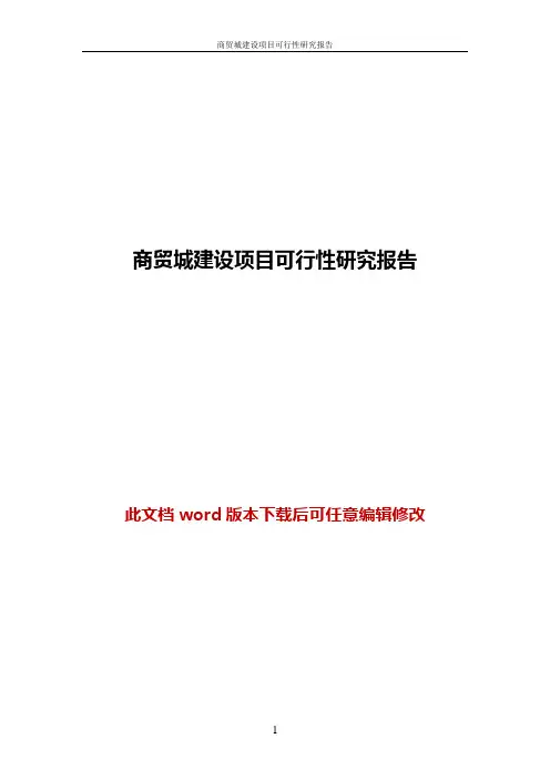 商贸城建设项目可行性研究报告