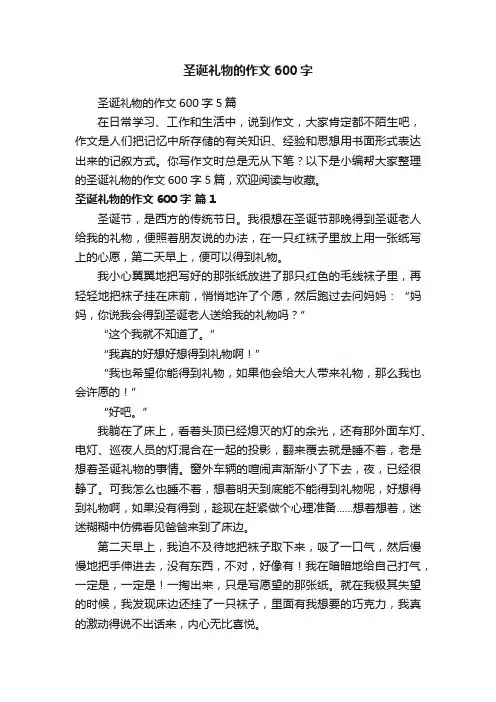 圣诞礼物的作文600字5篇