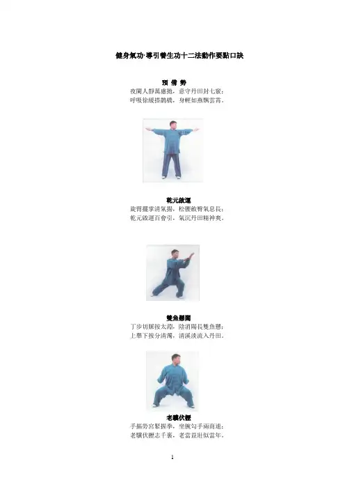 健身气功·导引养生功十二法动作要点口诀