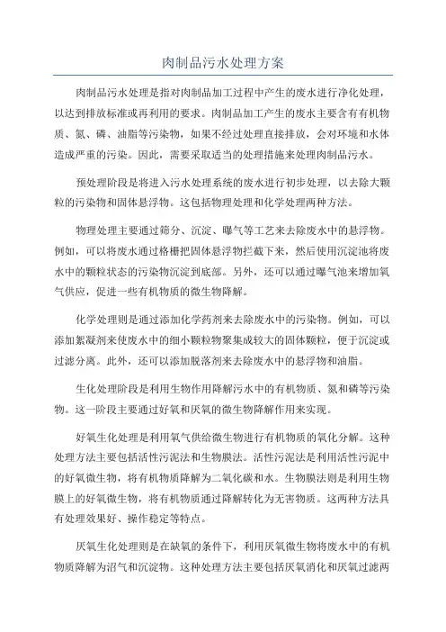 肉制品污水处理方案