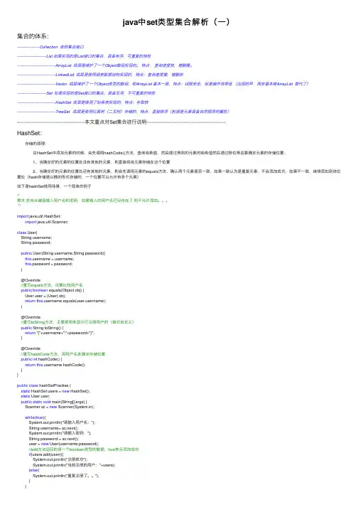 java中set类型集合解析（一）