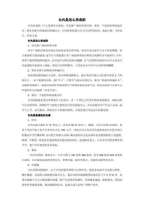 台风是怎么形成的