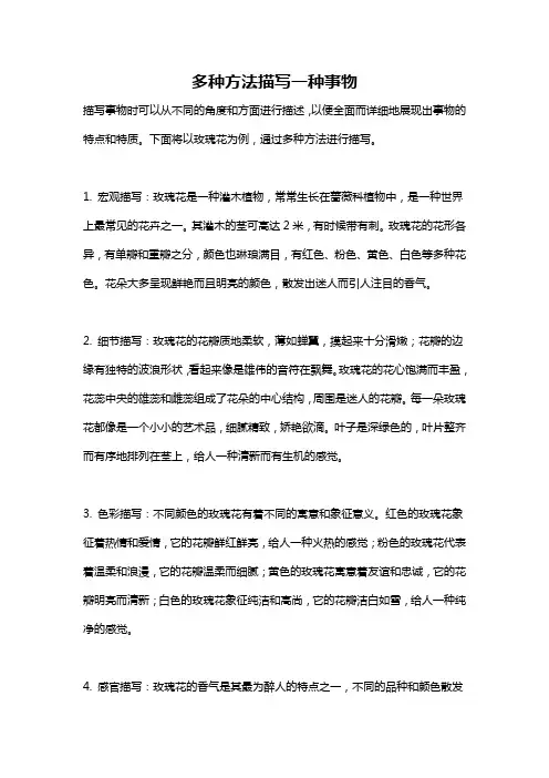 多种方法描写一种事物