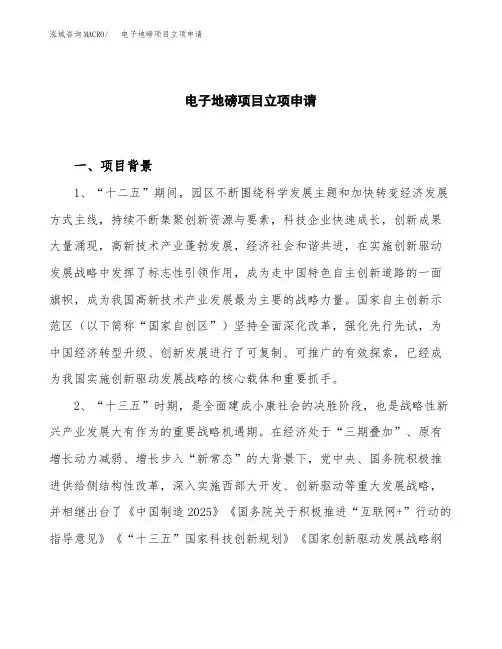 关于建设电子地磅项目立项申请