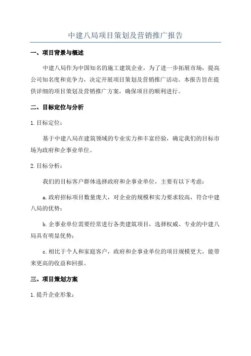 中建八局项目策划及营销推广报告
