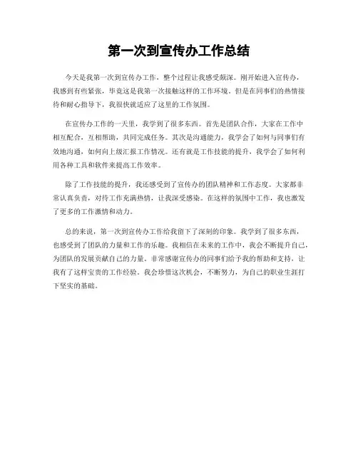 第一次到宣传办工作总结