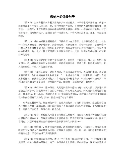 唢呐声的优美句子