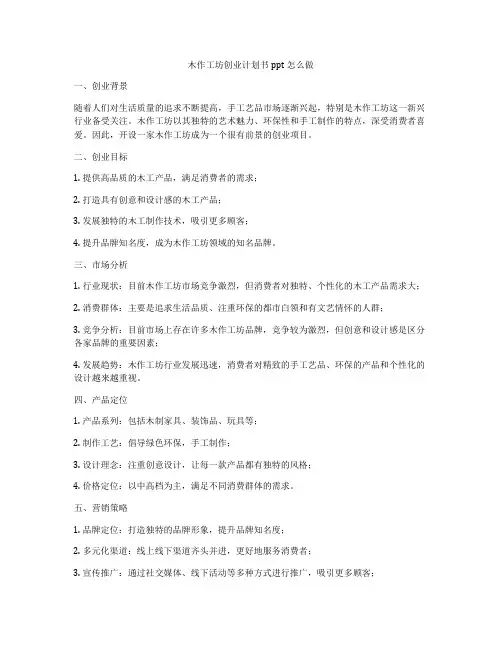木作工坊创业计划书ppt怎么做