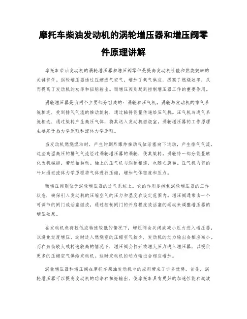 摩托车柴油发动机的涡轮增压器和增压阀零件原理讲解