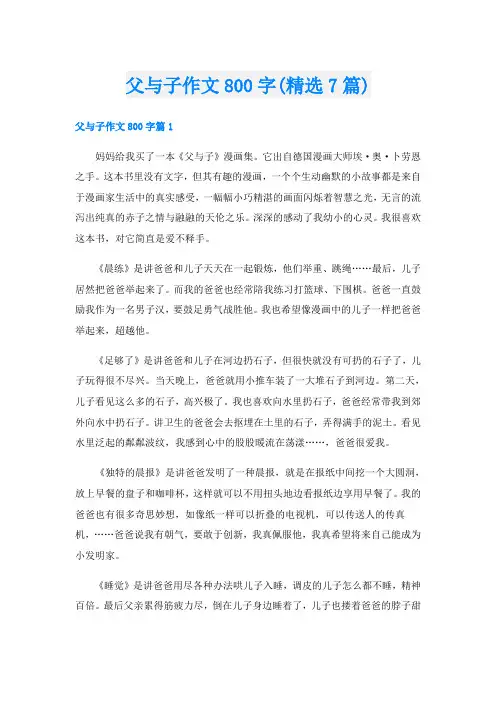 父与子作文800字(精选7篇)