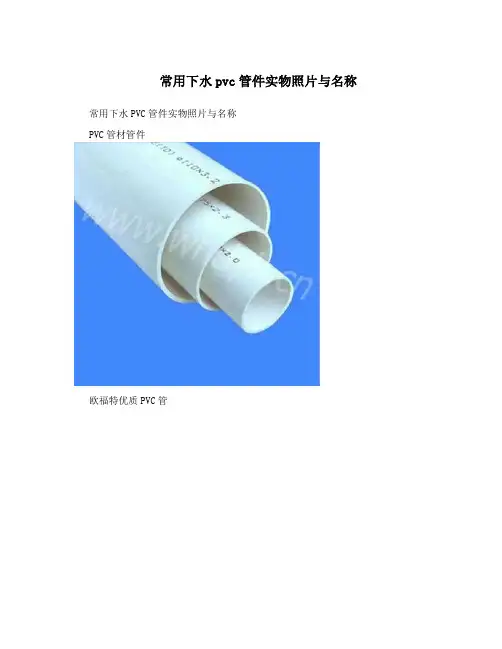 常用下水pvc管件实物照片与名称
