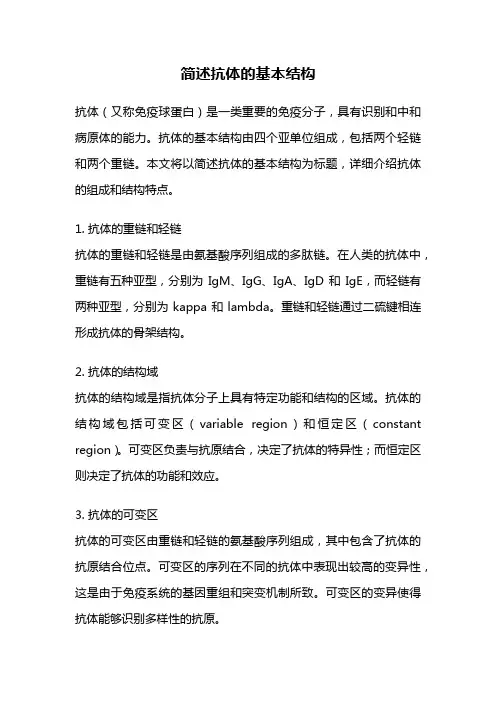 简述抗体的基本结构