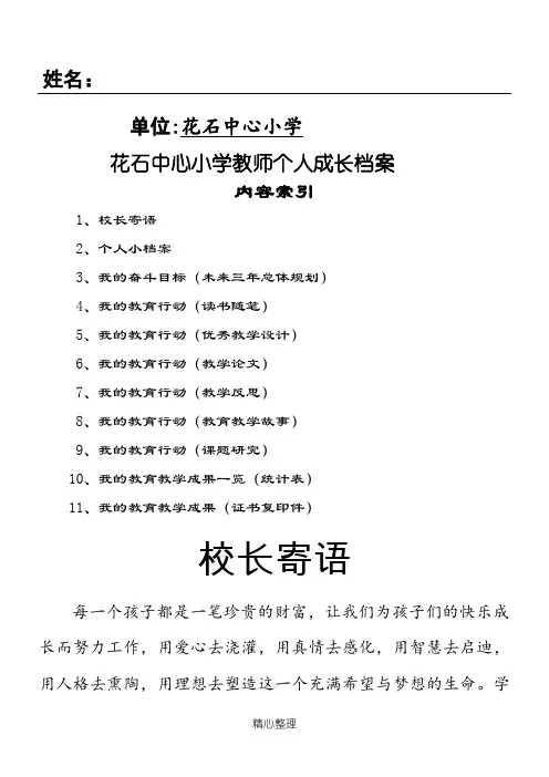 教师个人成长档案电子模板