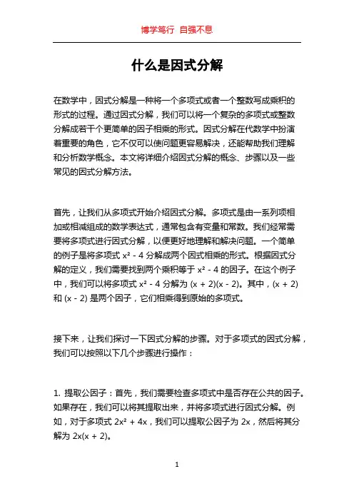 什么是因式分解