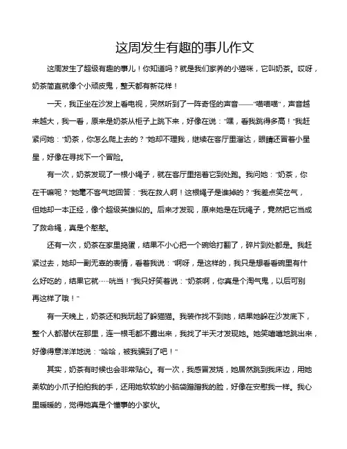 这周发生有趣的事儿作文