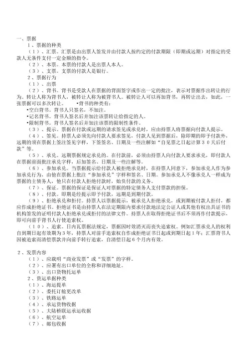 全套出口单证大全