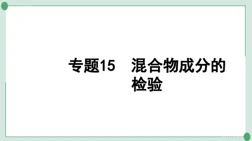中考化学系统复习专题15-16混合物成分的检验反应后溶液中溶质成分的分析