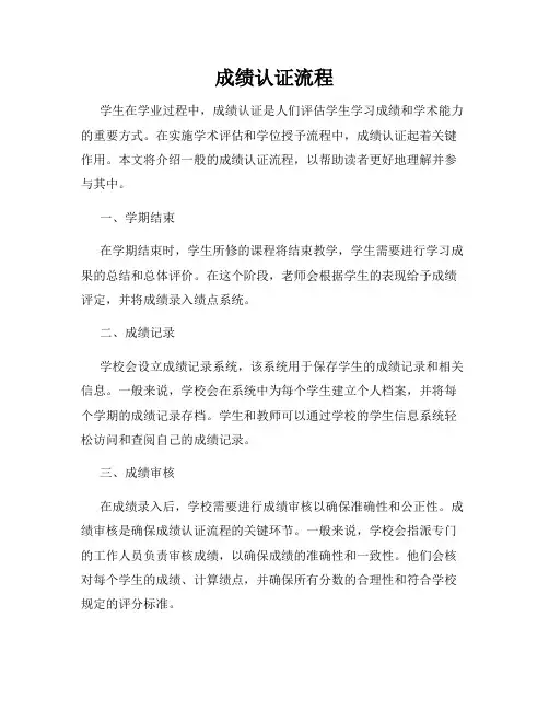 成绩认证流程