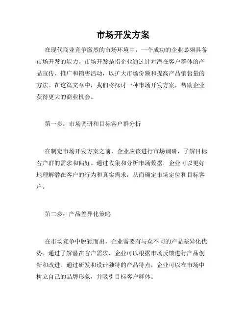 市场开发方案