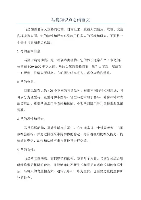 马说知识点总结范文
