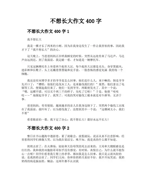 不想长大作文400字