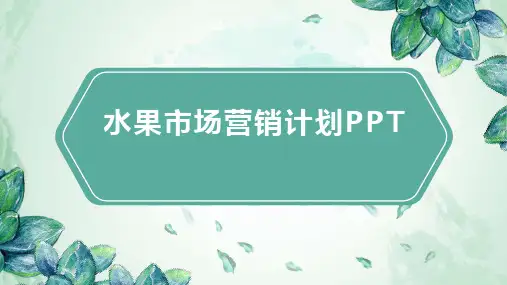 水果市场营销计划PPT
