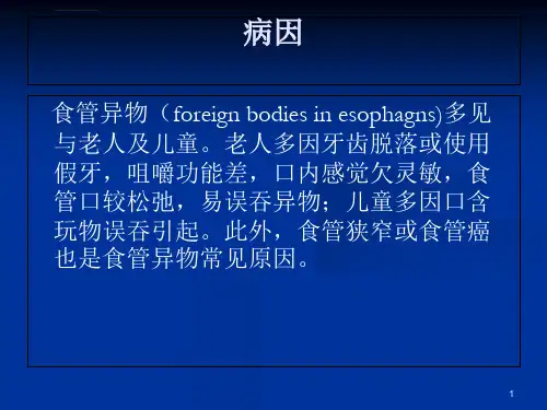 内镜下食管异物取出术ppt医学课件