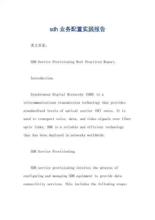 sdh业务配置实践报告