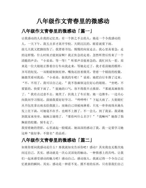 八年级作文青春里的微感动