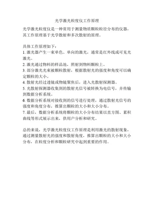 光学激光粒度仪工作原理