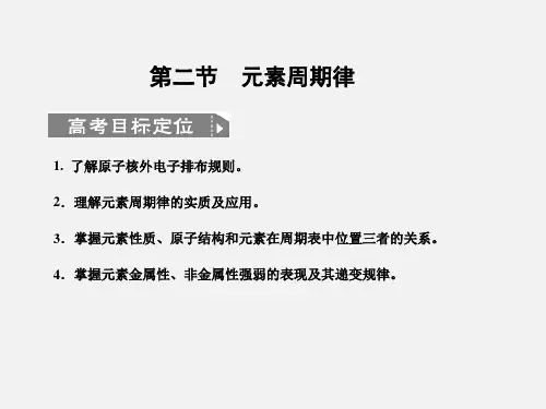 高考化学 一轮复习 第二节 元素周期律 新人教版